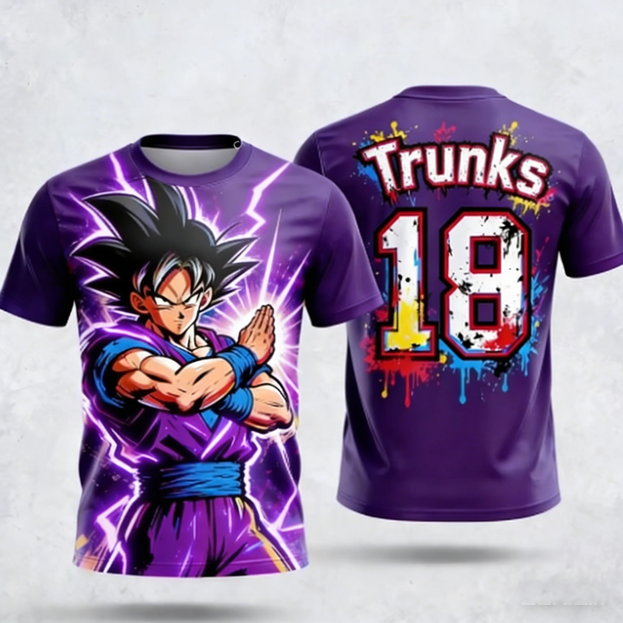 2026 Sommer Dragon Ball Retro Fitness T-Shirt Herren Oversize 3D-Druck Kurzarm Familien-Unisex Kinder-Sportshirt