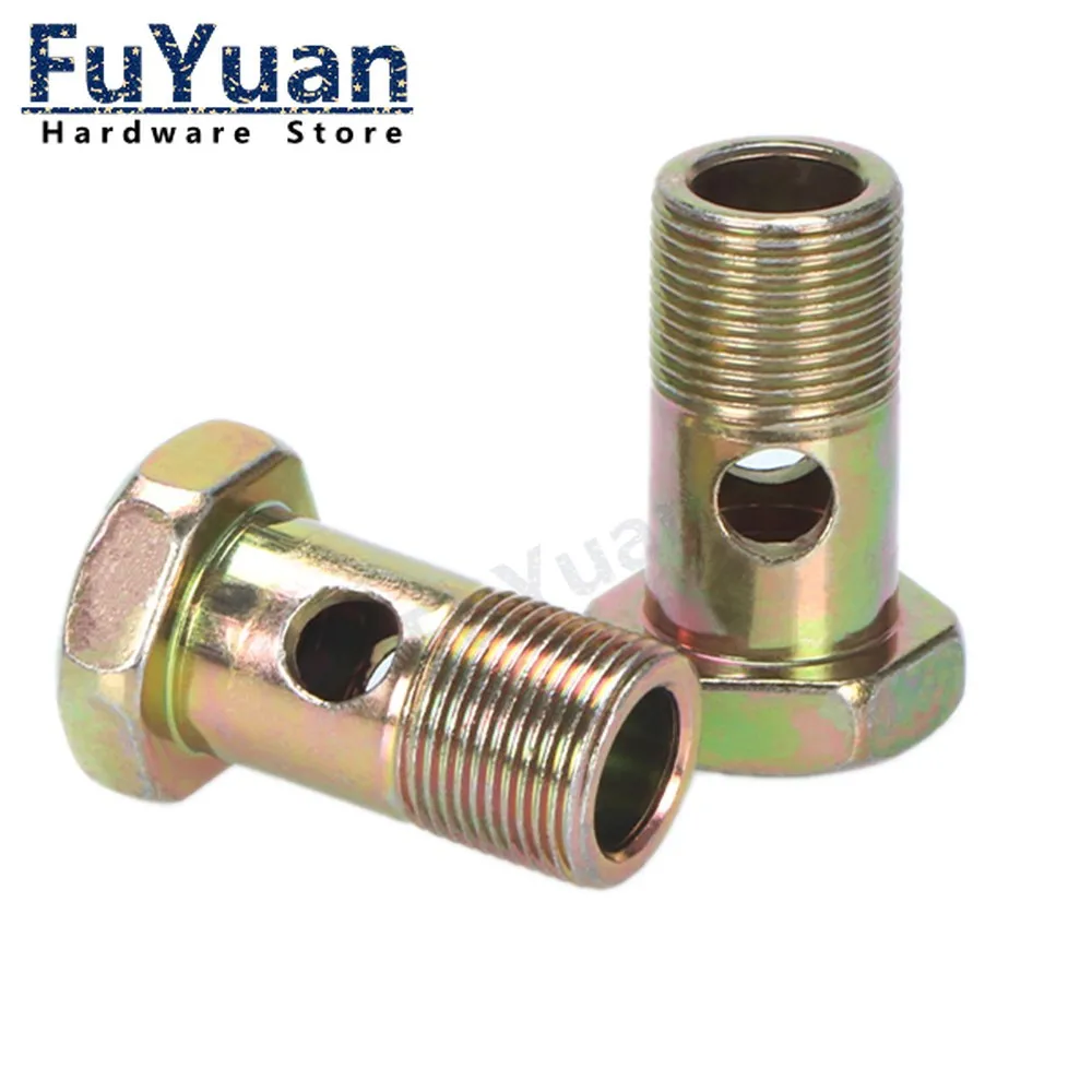Hydraulic Return Pipe Flat Hollow Screw Straight Through Diesel Engine Bolt Two-hole Oil Pipe Double-hole Hinge Screw Metric