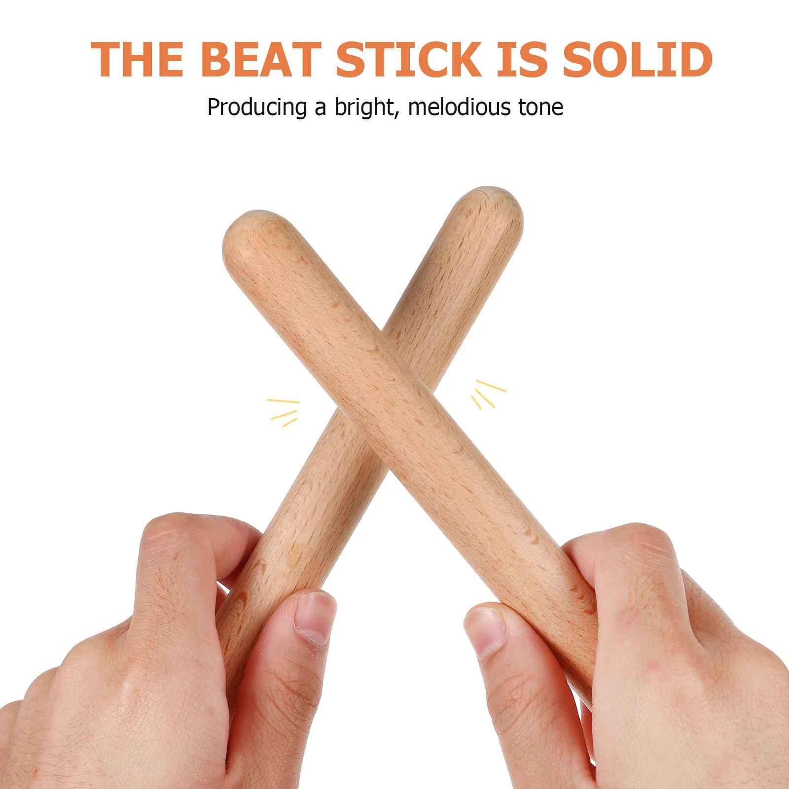 

1Set Wood Claves Lummi Sticks Set Natural Hardwood Sand Egg Shaker 20Cm Percussion Instrument for Church Groups