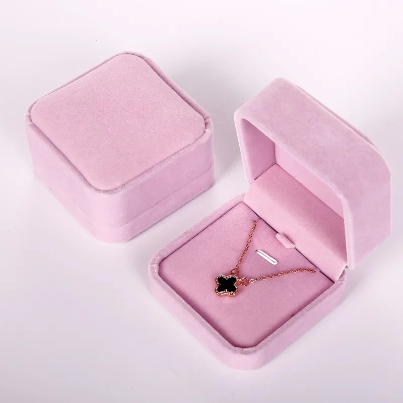 High Quality Jewelry Storage Boxes Presentation Necklace Pendant Jewelry Box Velvet Case Earrings Plastic Display Box 1 PC