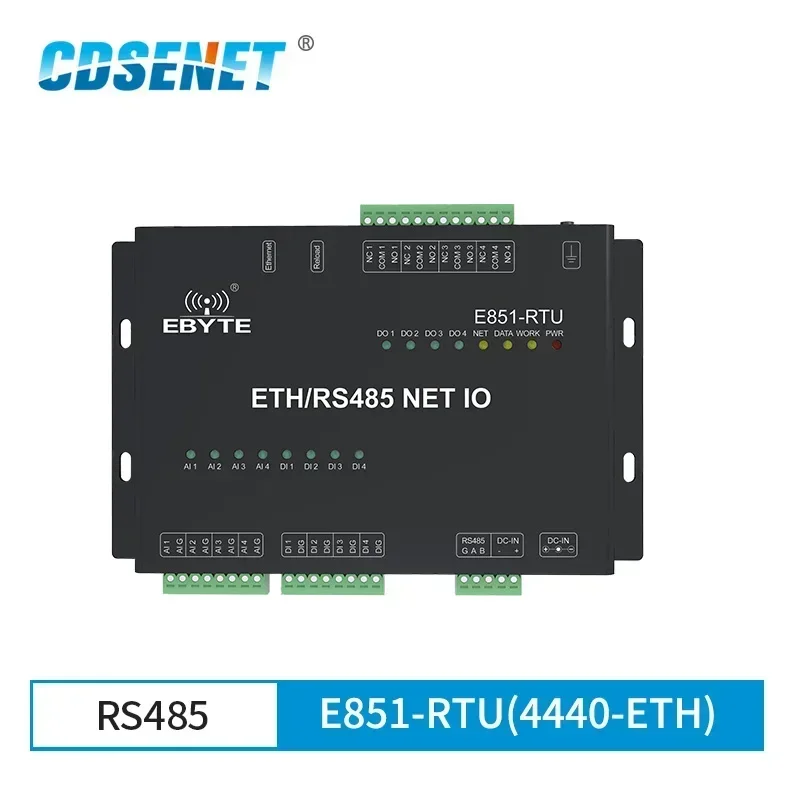 Ethernet RS485 12 Way Network IO Controller Modbus TCP RTU Analog Digital Input Relay Output Master Slave Socket Connection