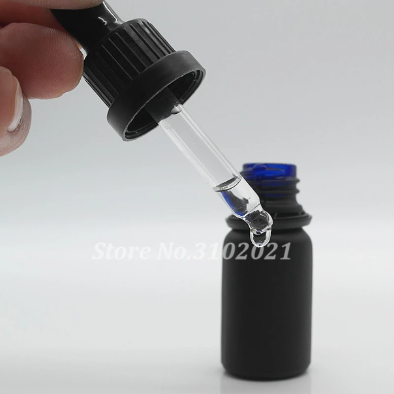 2/10pcs/lot 5/10/15/20/30/50/100ml Empty Matt Black Glass Essential Oil Perfume Dropper Bottles Sprayer Atomizer Roller On Ball