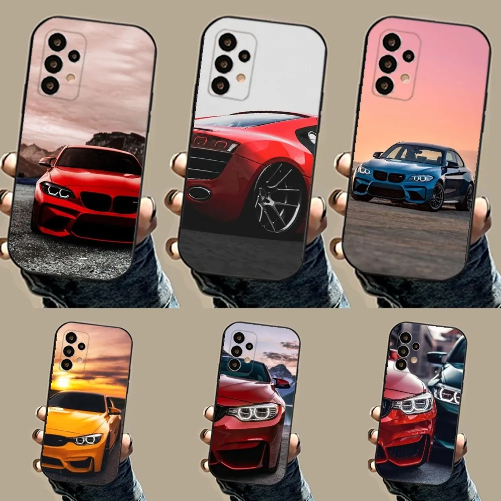 Blue Red Car for B-BMW Phone Case For Samsung S24,23,23,22,30,21,10,9,Note20 Ultra,Lite,Ultra,5G,Plus,FE,Black Soft Case