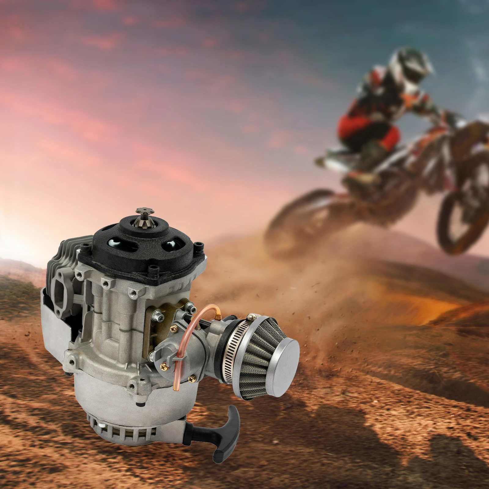 49CC محرك دراجة نارية صغير سحب بدء المحرك محرك الغاز 1.7kw 3-Horsepower 2-السكتة الدماغية اسطوانة واحدة تبريد الهواء #5