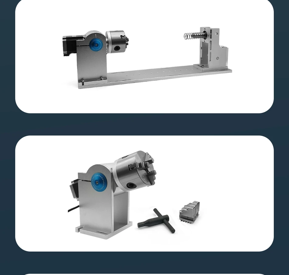 Nova máquina de marcação a laser de fibra de mesa acessórios dispositivo rotativo de metal, copo de gravação, garrafa de vinho equipamento de marcação rotativa nec