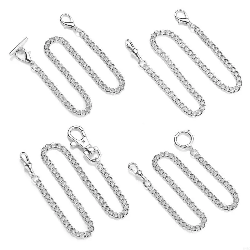 195C Vintage Pocket Watch Double Albert Chain T-Bar Watch Chain Link Vintage Replacement Chain Women Men Fashion Accessories