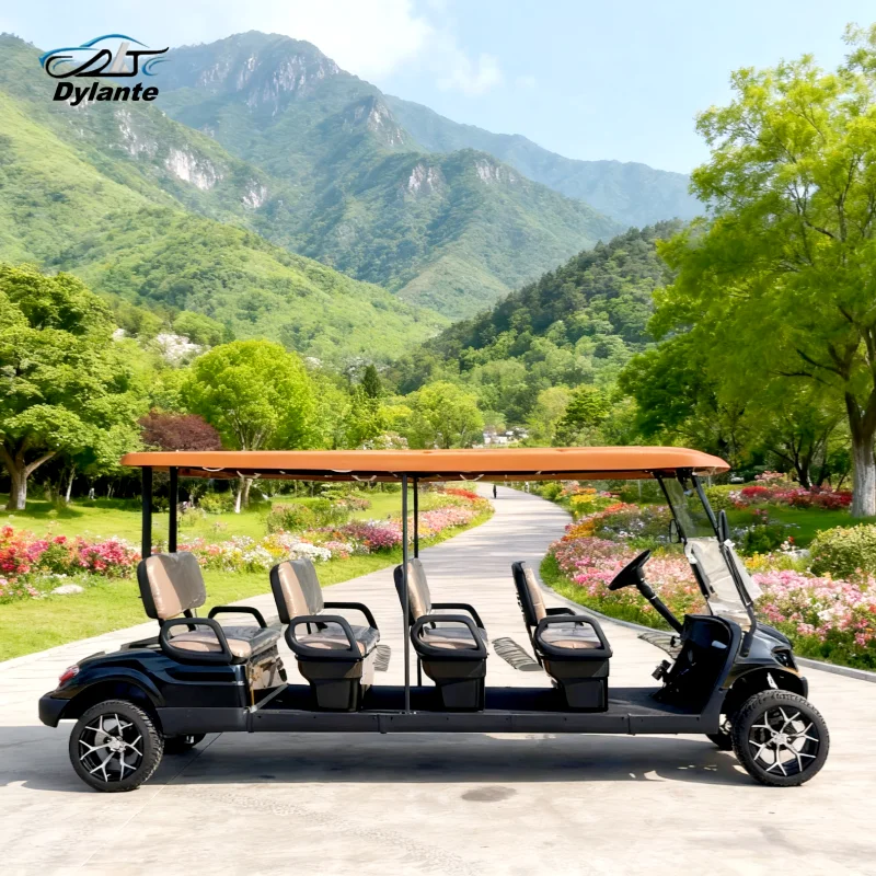 China Multipurpose Vehicle 48V 72V Electric Club Golf Cart 8 Seaters 4kw 5kw Off-Road Hunting Car Golf Cart Solar Panel Powered