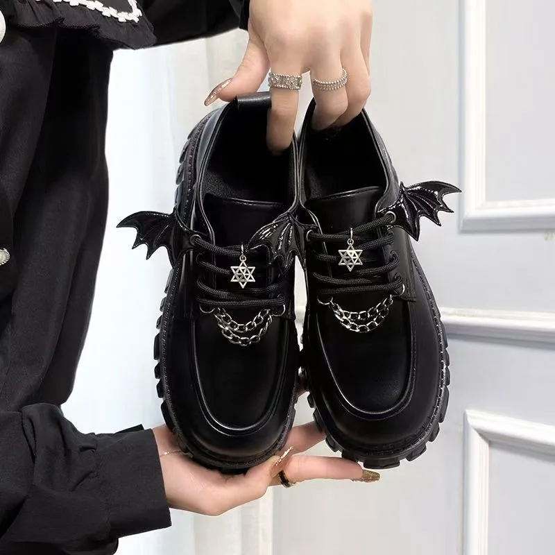 Japanese Style Cute Ladies' Sponge Cake Thick Soled Small Leather Shoes 2026 New Black Sweet and Cool Mary Jane Women's Shoes