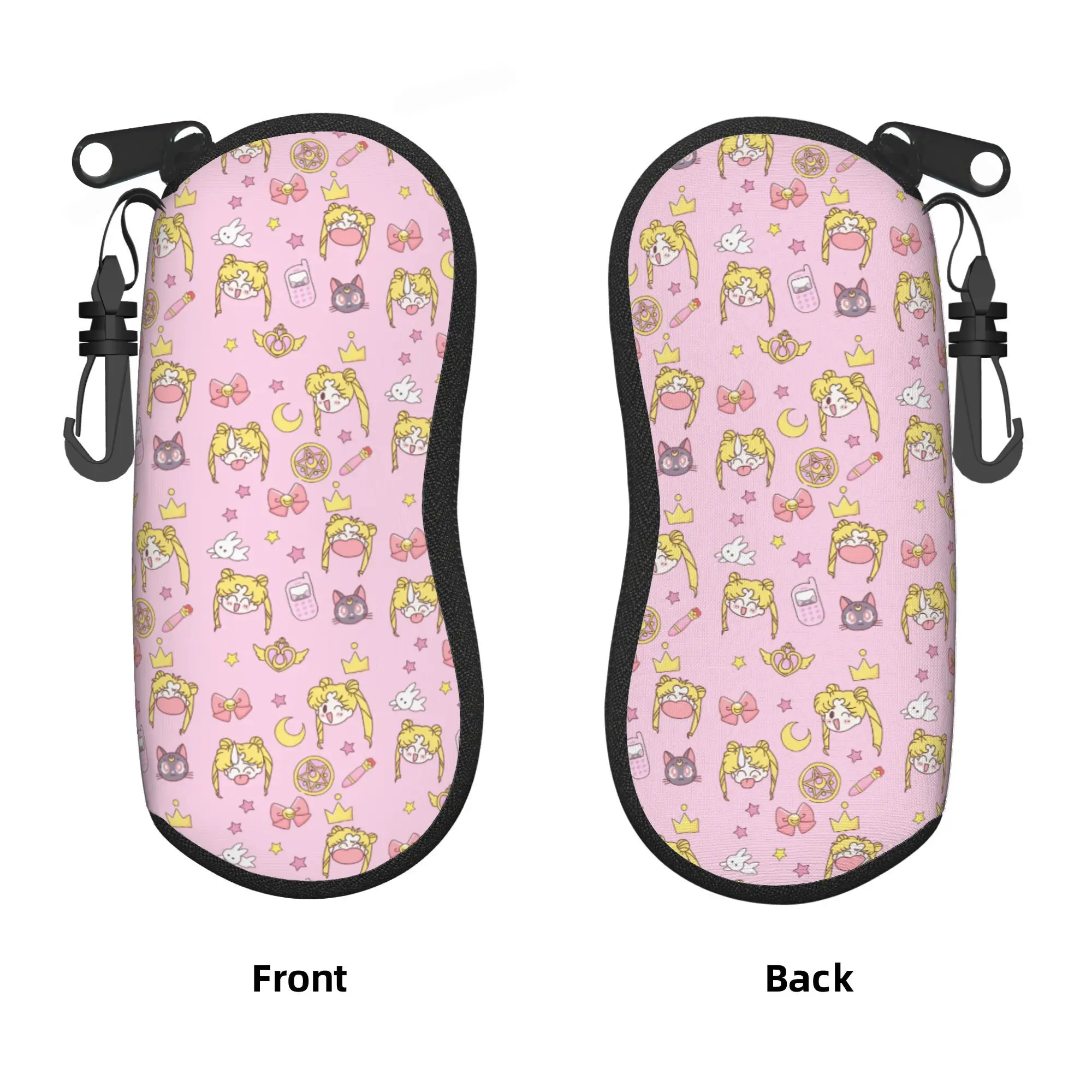 

Custom S-Sailors M-Moons Hot Comic Eyeglass Glasses Case Women Men Soft Manga Sunglasses Protective Box