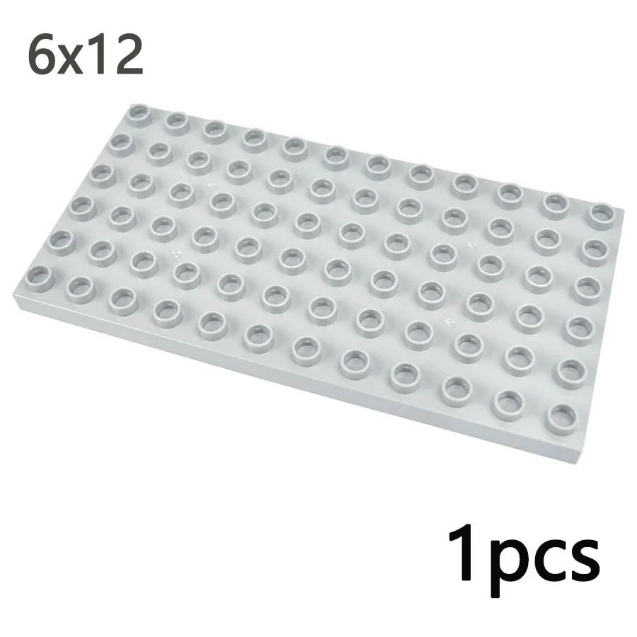 Duploes Big Size Building Blocks 6x12 Dots BasePlates Assembly Large Particles Bricks 6*12 Plate Classic Toy Duop Brick