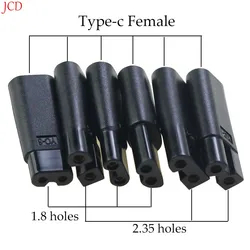 1PCS Type-c Female To Charging Adapter Is Suitable For Shaver Pentium Hair Clipper Two Hole Adapter Shaving 2.35 Holes 1.8 Holes