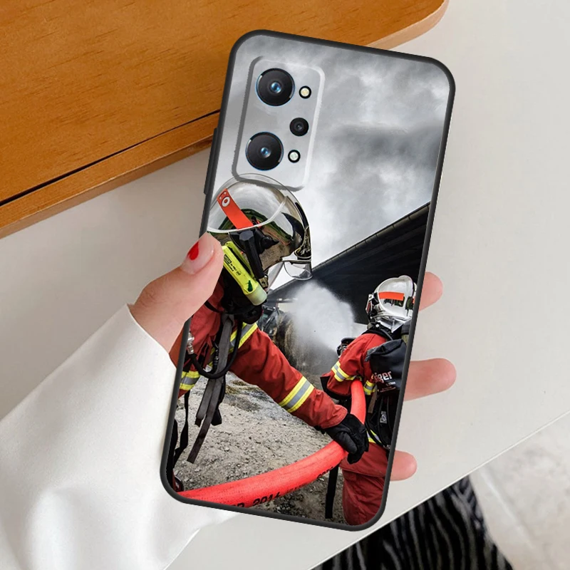 Firefighter Heroes Fireman For Realme C67 C55 C53 C51 C35 C33 C31 C30 C25s C21Y GT Neo 6 GT5 9 10 11 12 Pro Plus Case