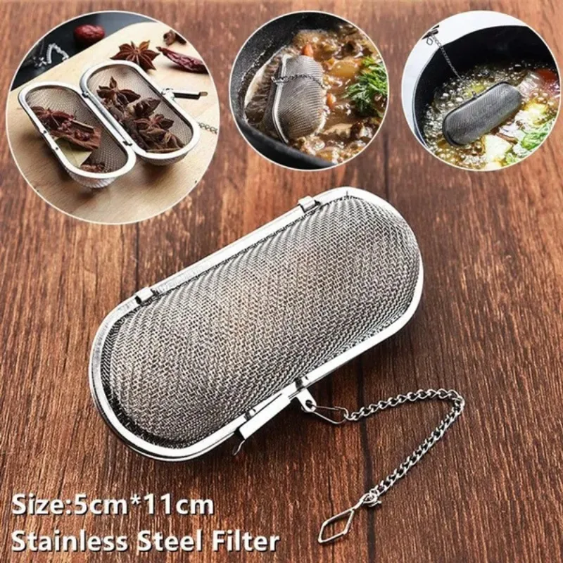 1PC Reusable Stainless Steel Cooking Spices Infuser Tea Herbal Strainer Tools