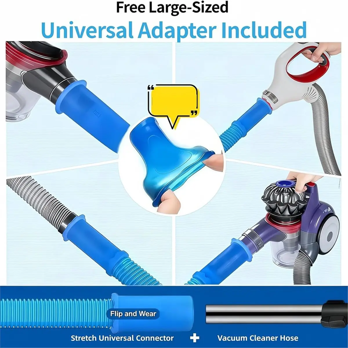Dryer Vent Cleaner Kit Universal Vacuum Hose Attachment & Lint Brush, Effectively Clean Clogged Dryer Ducts