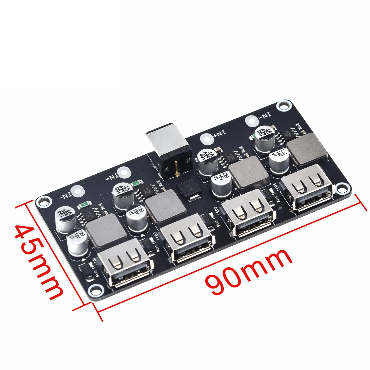 QC3.0 QC2.0 USB Fast Charger Board 4XUSB Port Convertisseur DC-DC DC12V-30V à DC 3-12V Charging Circuit Tech