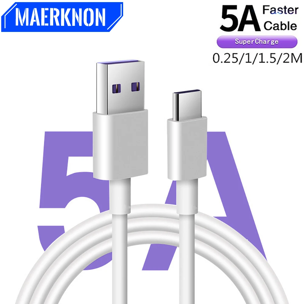 Кабель USB C, 5 А, 40 Вт, для быстрой зарядки SamsungS20 Xiaomi12 Huawei