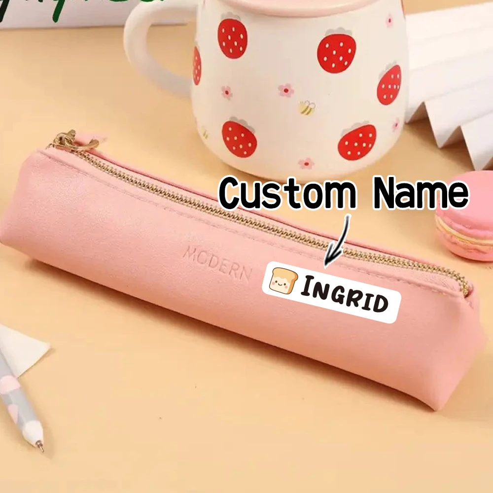 Custom Doughnut Name Sticker,Transparent Waterproof Sticker for Kids,diy Name Labels for School Bag Bottles Pen Box Uniform view 3