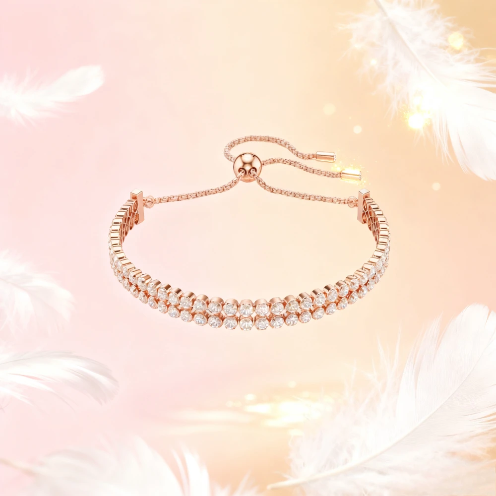 

2025 New Elegant accessories 2025 New Double - row Diamond Adjustable Bracelet, Fashion - forward & Versatile
