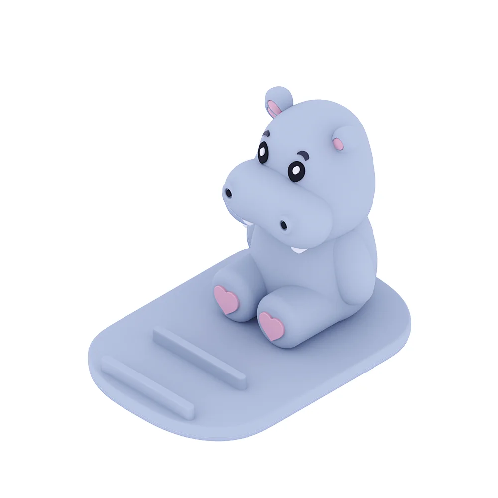 Hippo Mobile Phone Tablet Stand Support PVC Doll Creative Phone Holder Portable Cartoon Cell Phone Bracket Desktop Ornaments