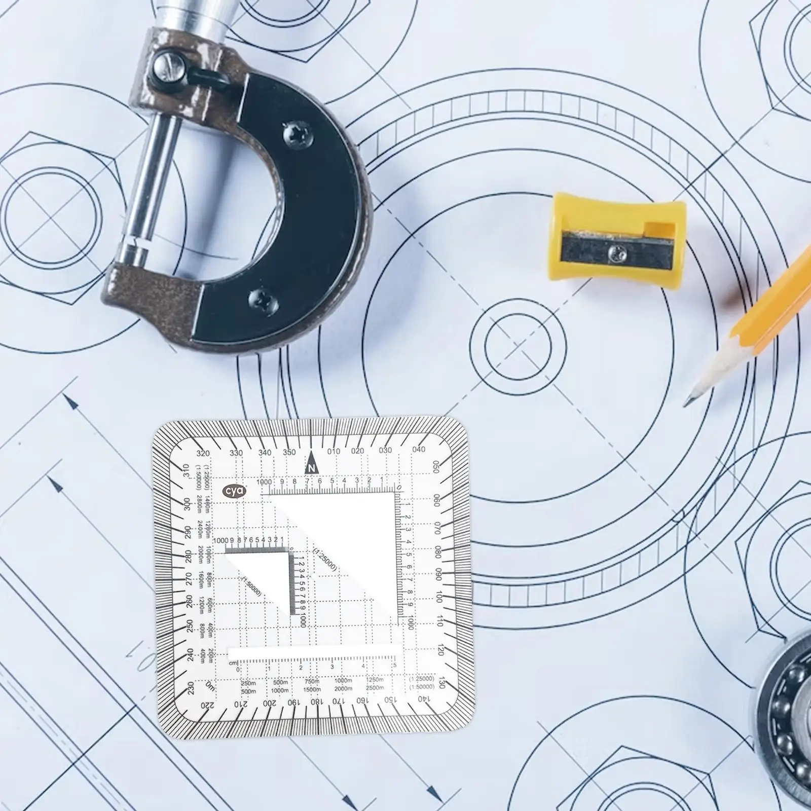 Protractor Ruler Meters Geographic Coordinate Ruler Land Navigation