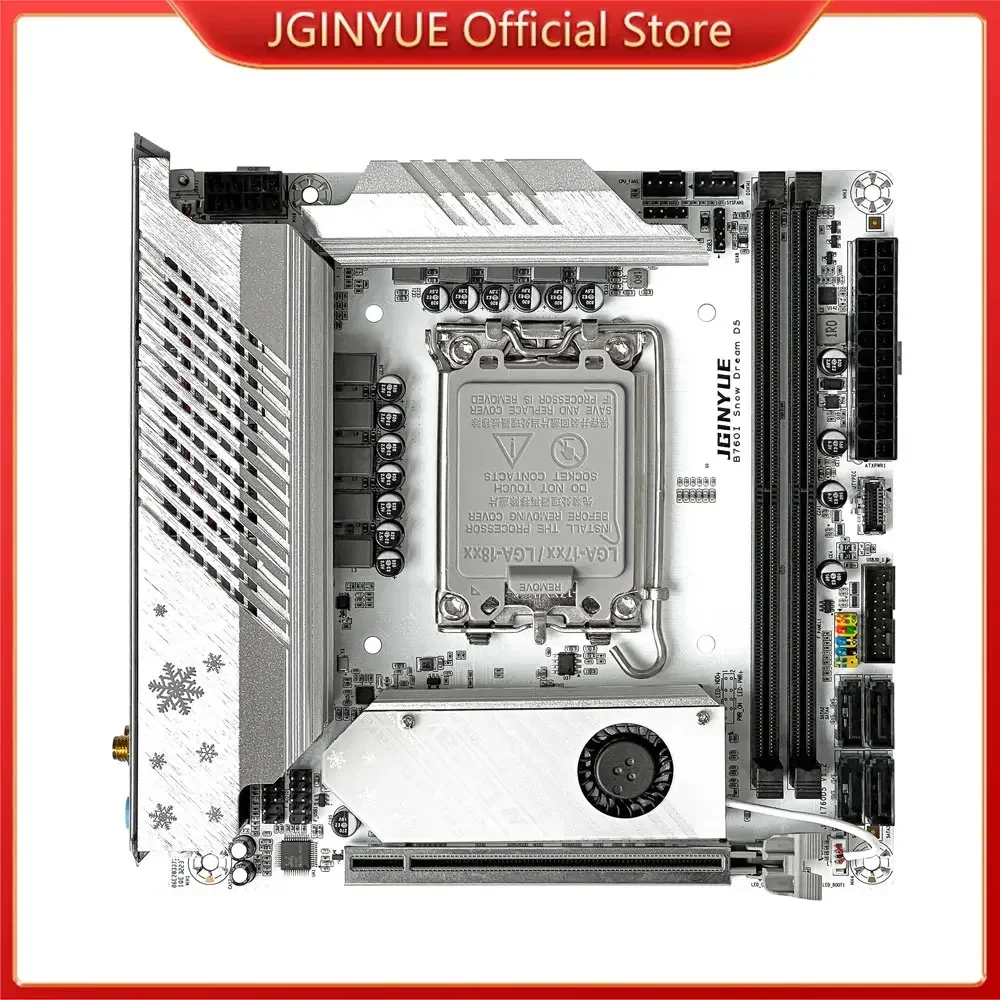 

JGINYUE B760i Motherboard LGA 1700 Support Intel Core 12th 13th DDR5 Memory RAM Latest mini itx B760i-Snow Dream D5