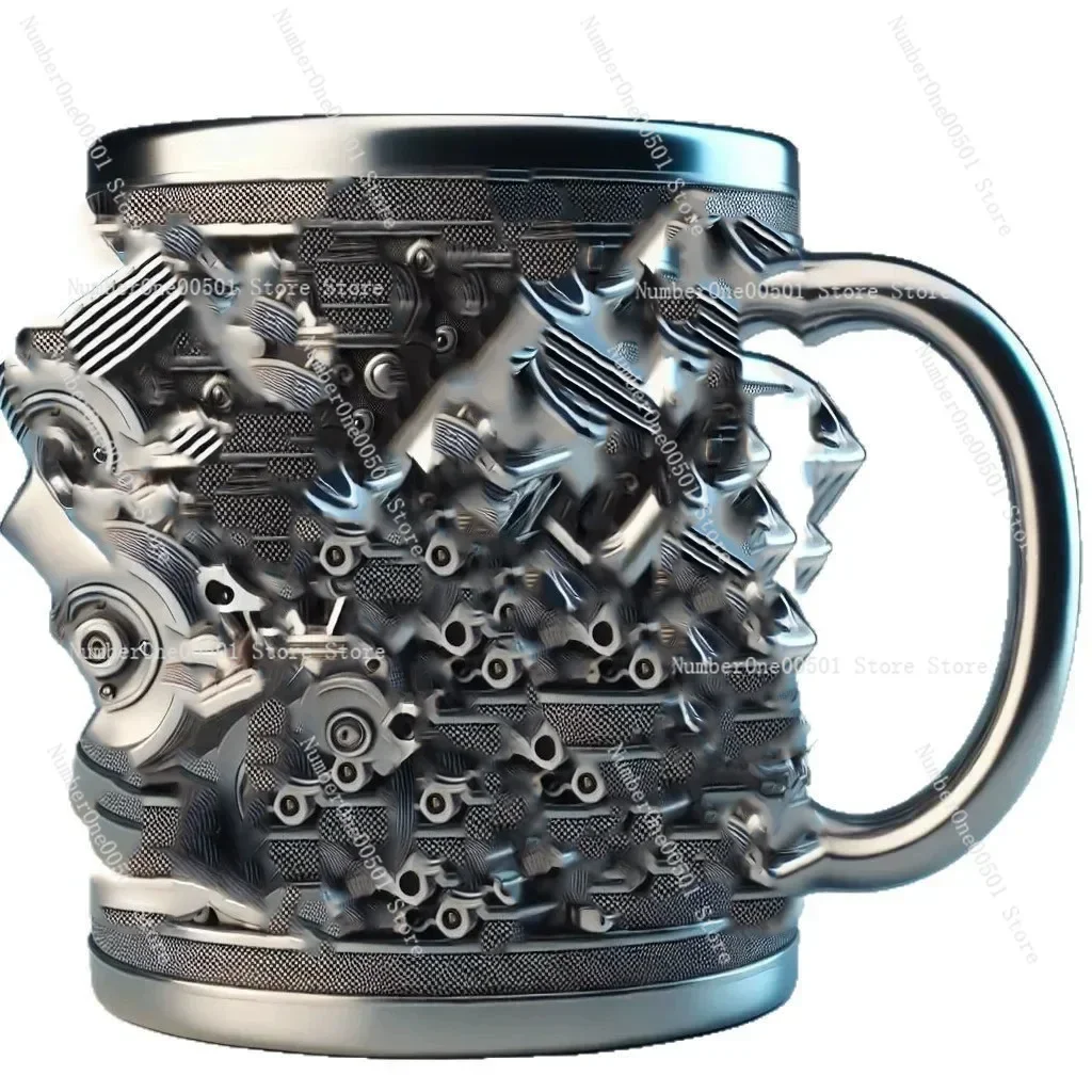 

Креативная кофейная кружка в виде блока двигателя V8/V6, 3D-дизайн из смолы, подарок для автолюбителя -001