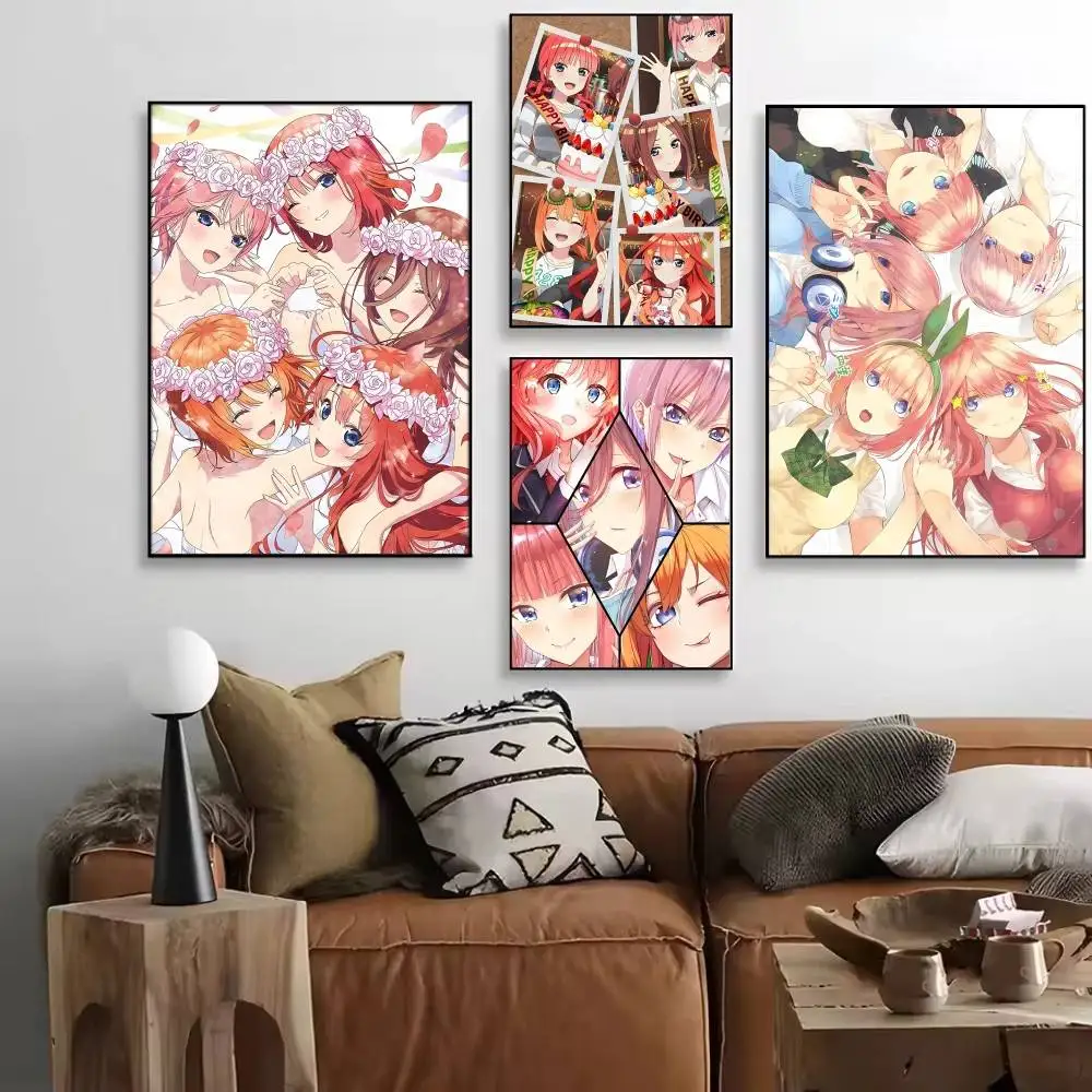 Anime The Q-Quintessential Q-Quintuplets Manga Posters High Quality Self-adhesive Wall Art Decorations Color Prints Sticky