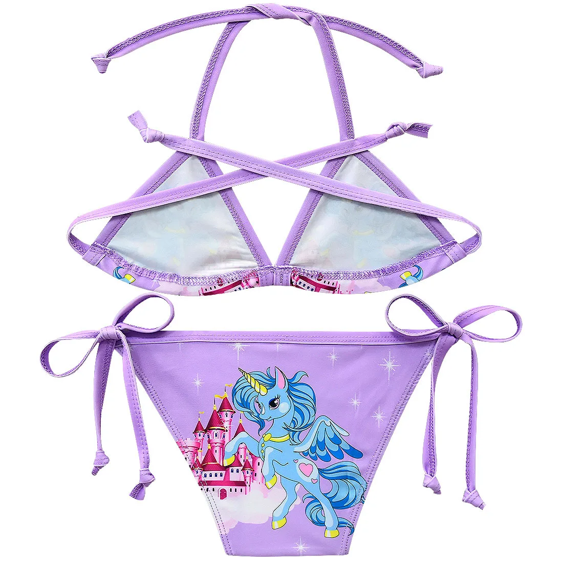 New Cute Girls Unicorn Swimsuit Kid Strap Bikini Suit 2pcs Outfits Kid Fashion Clothes toddler lol Children