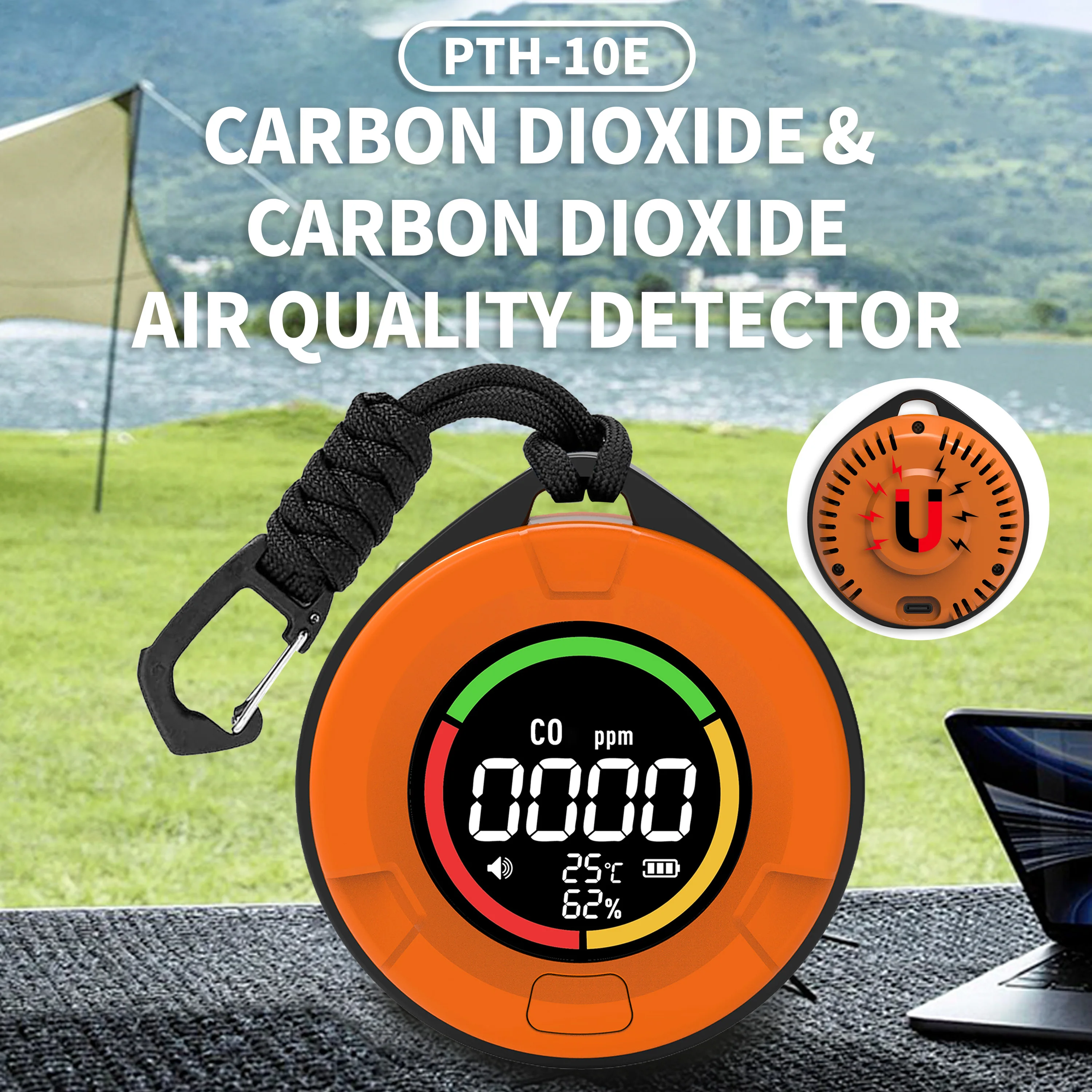 Protmex 10E 4 в 1, портативный детектор угарного газа, монитор качества воздуха CO2, детектор углекислого газа RV, температура/влажность сигнализации