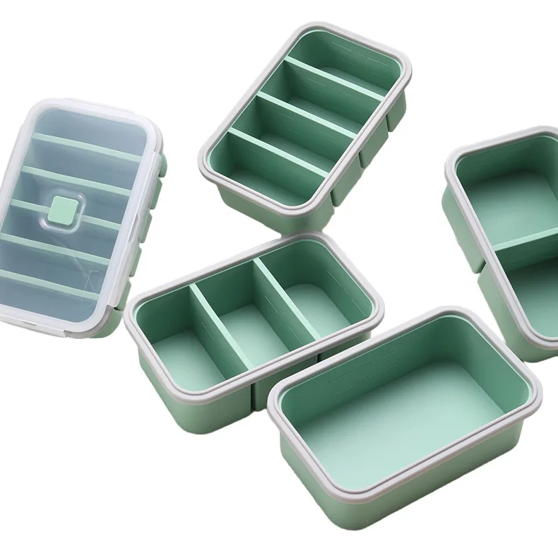 

Yjq large-capacity grid silicone soup box can be heated in microwave oven, fresh-keeping box food grade
