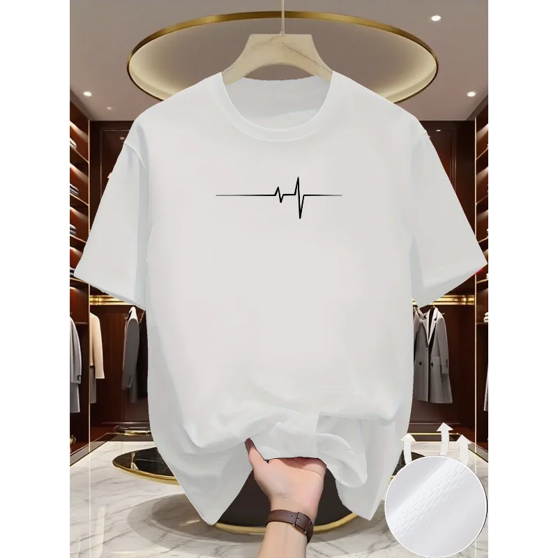 Simple style men's T-shirt casual wear, round-neck short-sleeved top, outdoor daily men's breathable sports T-shirt