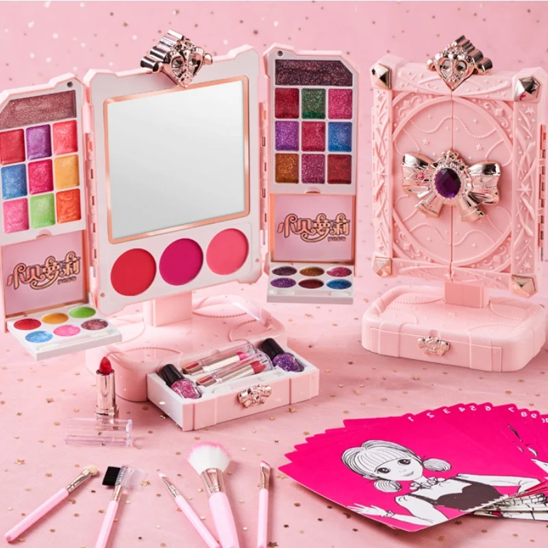 Confezione regalo per trucco cosmetico per ragazza Set di giocattoli per bambini Giocano a casa Set di bellezza essenziale per regali di Natale e Capodanno per ragazze delicate