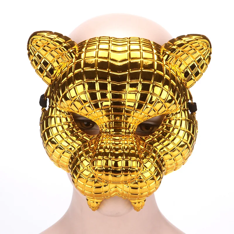 Halloween Löwen maske Leopard galvani siert Gold Kellner Maske beliebte koreanische Film Thema verkleiden Spiel Helm Oberfläche