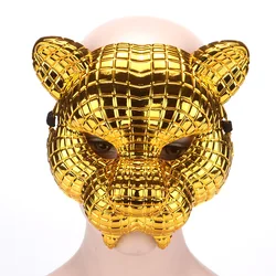 Halloween Lion Mask Leopard Electroplated Gold Waiter Mask Popular Korean Movie Theme Dress Up Game Helmet Surface