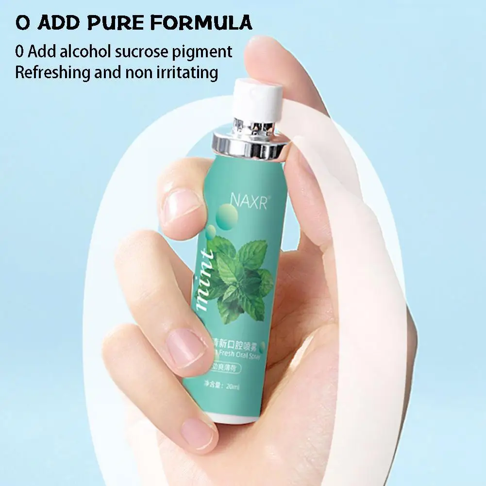 1pcs Fruity Breath Peach Mint Breath Freshener Spray Freshener Odor Mouth Care Refreshing Spray Treatment Liquid 20ml Halit R5u6