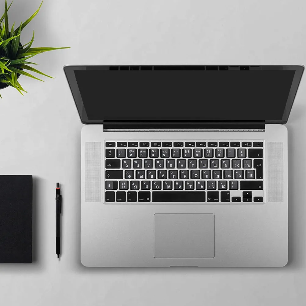 

5 листов наклеек для клавиатуры: сменные языковые наклейки-буквы для клавиатуры ноутбука/компьютера, языковые стикеры-этикетки