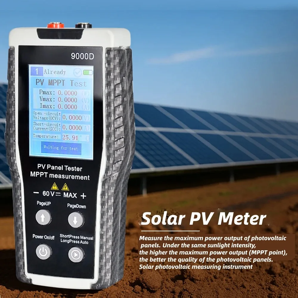 800W Max Power Solar Panel Tester MPPT Meter 60V/35A PV Module Tester for Voc/Isc, with Data Recording HP-9000D