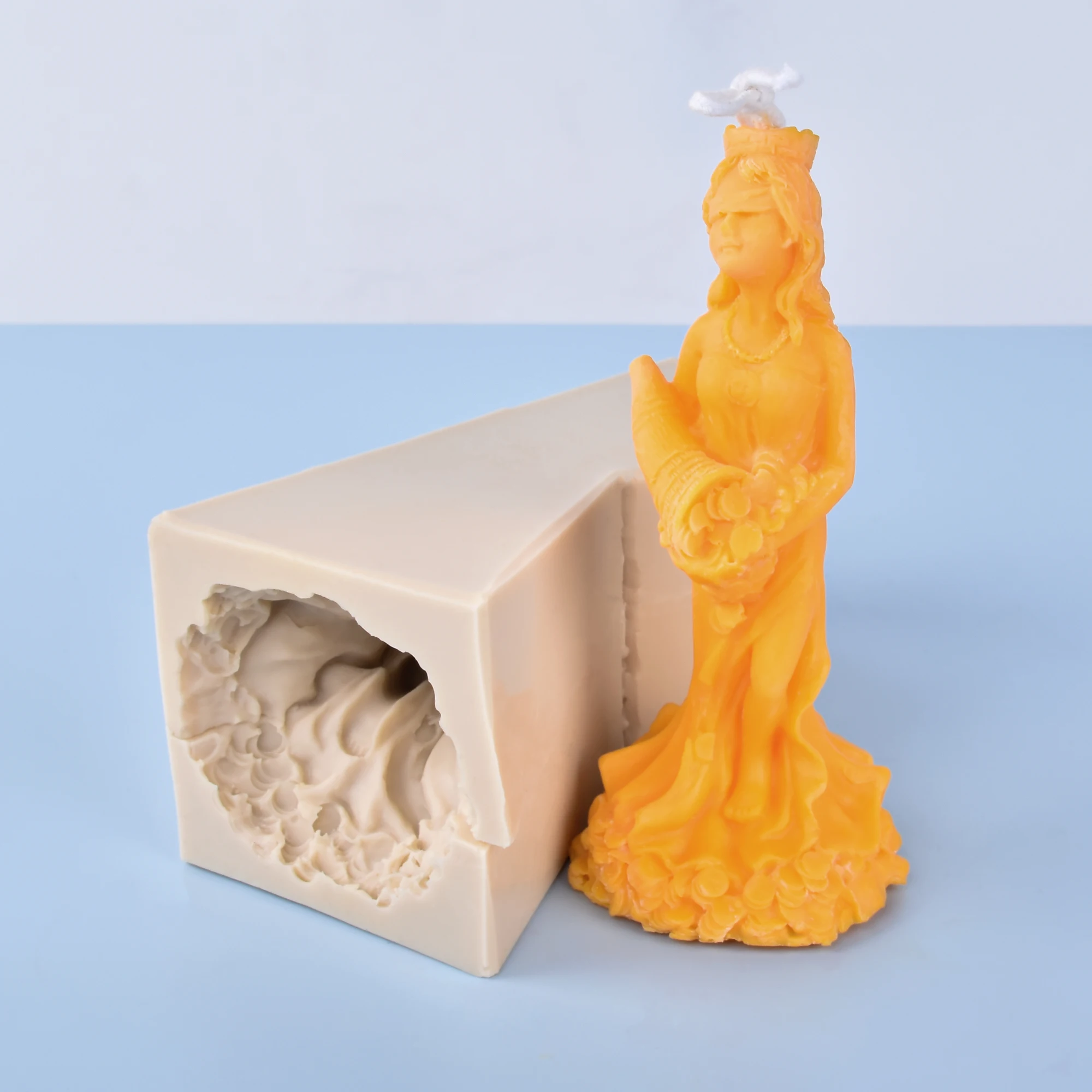 3D Retro Virgin Mary Sculpture Silicone Mold DIY Classical Fortune Goddess Of Wealth Candle Mould for Godmother Mothers Day Gift