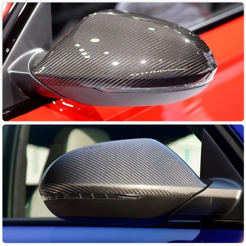 Carbon Fiber Rearview Mirror Covers Caps for Audi A6 C7 S6 RS6 2012-2016 Replacement Car Racing Side Mirror Caps Shell Body Kits