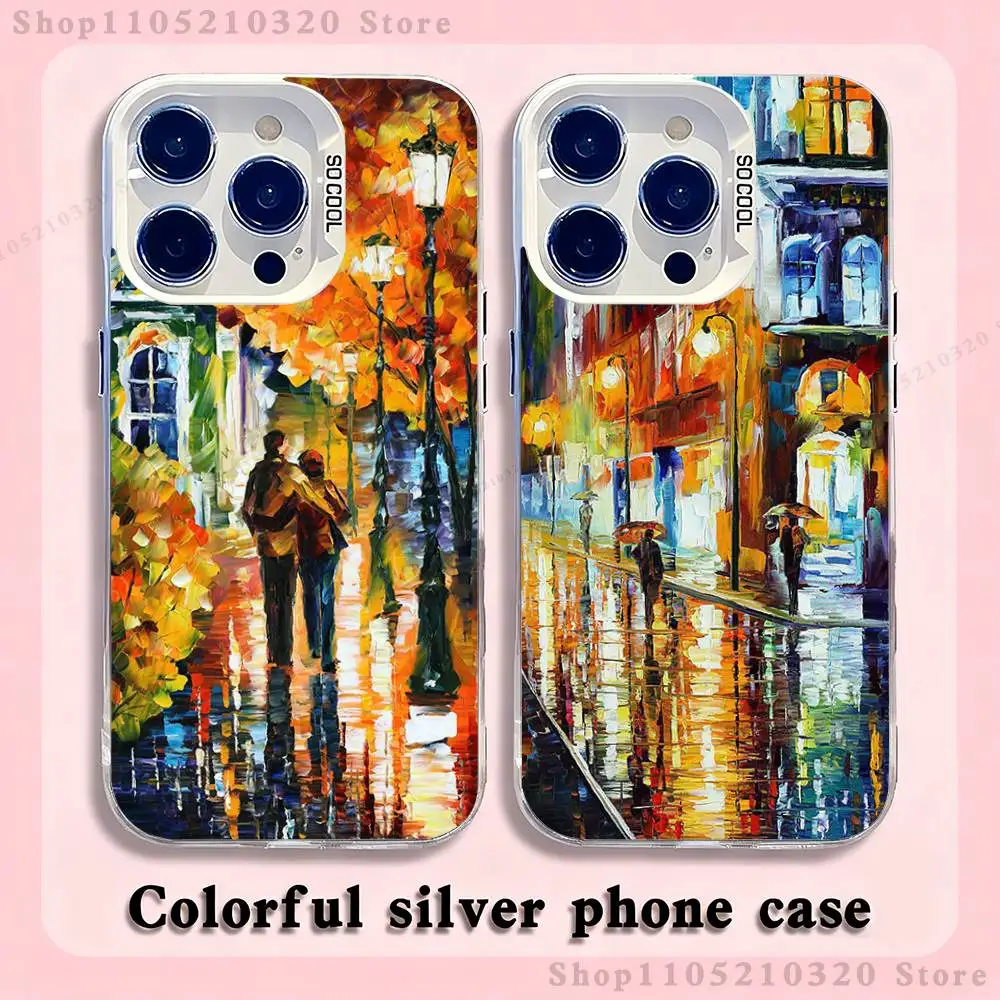 

L-Leonid A-Afremov Oil Painting Phone Case iPhone 17,16,15,14,13,12,11,Pro,Max,Plus,Mini,XS,SE Anti Fall White Matte Hard Bumper