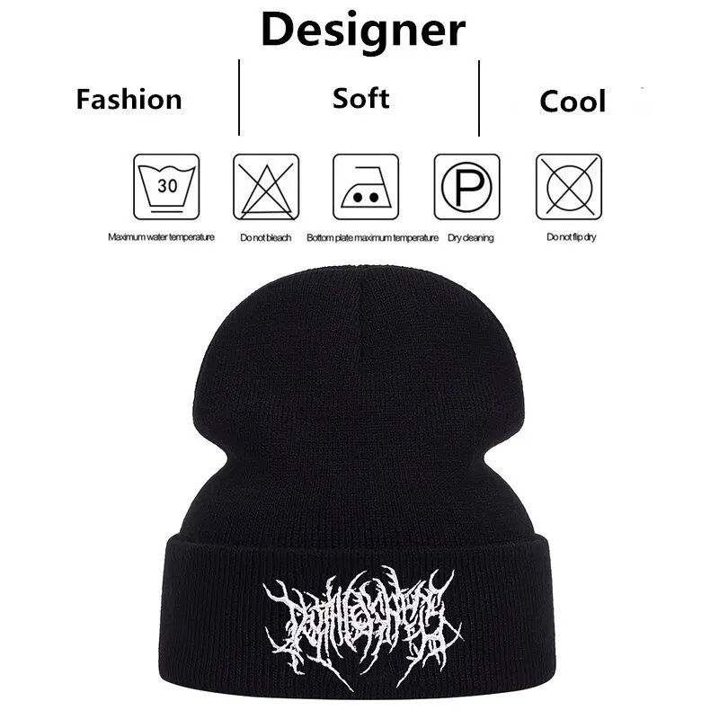 Unisex haft w paski czapki jesienno-zimowe ciepła czapka czapka z daszkiem czapka typu Beanie dla kobiet mężczyzn