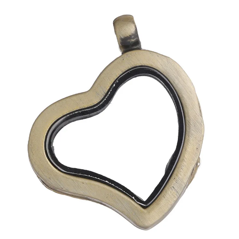 10PCS Plain Irregular Heart Glass Living Memory Floating  Locket Alloy Pendant Charms Jewelry Making Necklace Keychain Women Men