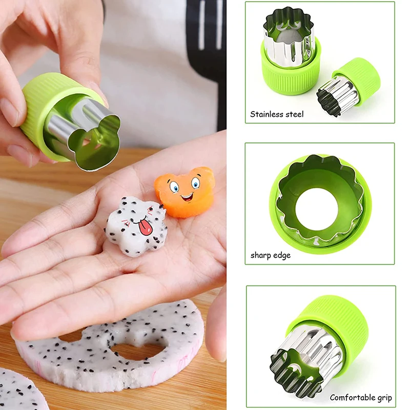 Stainless Steel Vegetable Cutter Shapes Set for Kids Children DIY Mini Food Fruit Cutters Mold Kitchen Accessories