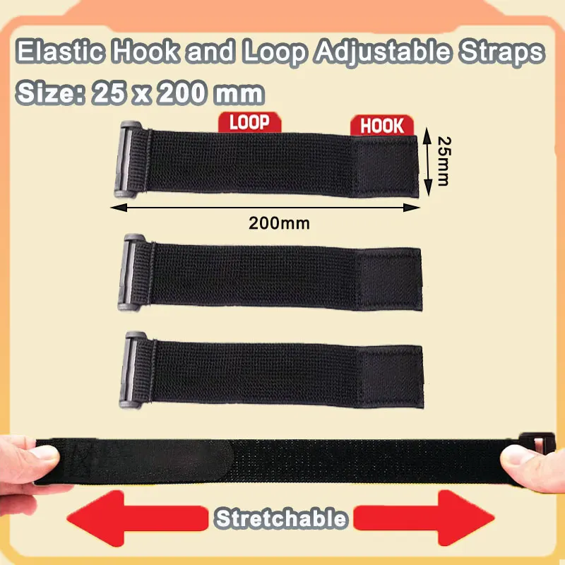 3/5PCS Adjustable Hook and Loop Fastener Tape for Cords