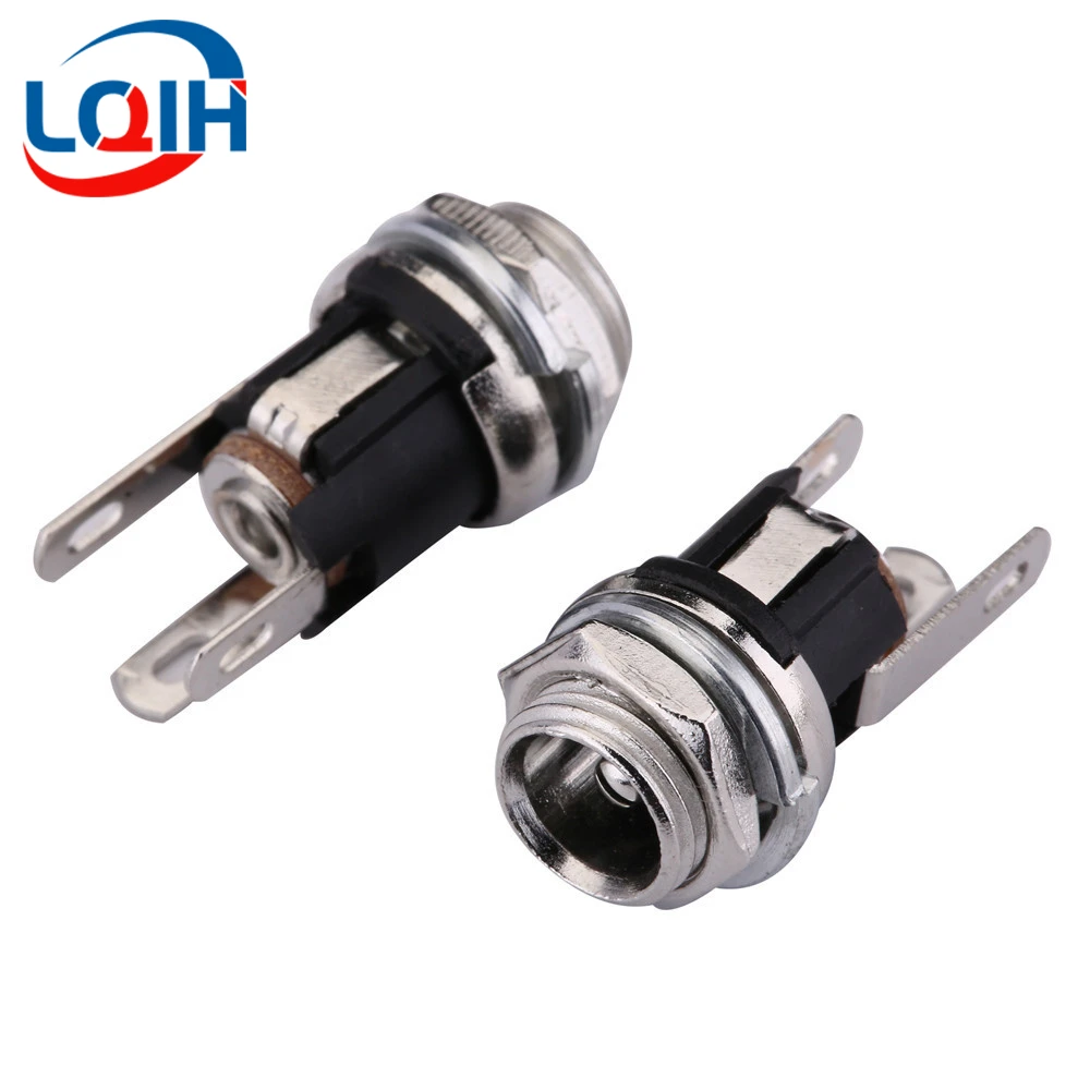 10Pcs DC Connectors 5.5x2.1mm 3.5x1.3mm DC Power Plug Male Female Jack Socket Nut Panel Mount DC Power Adapter Connector 5.5*2.1