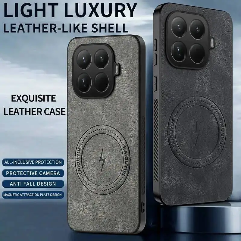 حافظة مغناطيسية لهاتف MI Xiaomi 15T Pro 15t حافظة جلدية فاخرة من جلد الخراف PU لهاتف Xiaomi 15t Pro مقاومة للصدمات وصديقة للبشرة Funda