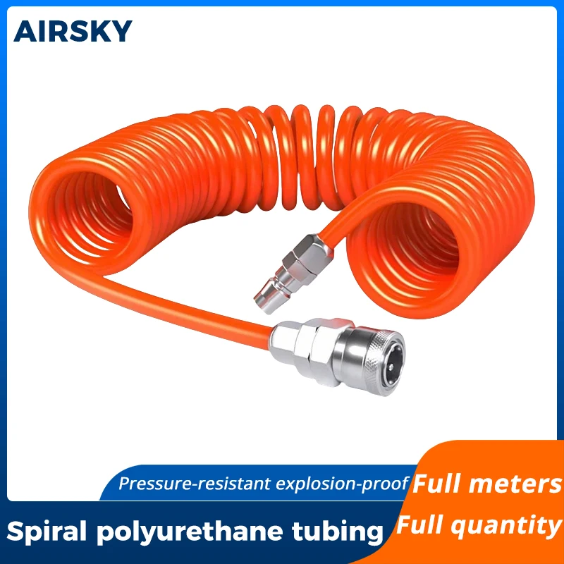 

Pneumatic Tools Hose Air Pneumatic Hose Flexible Spiral Pipe Air Compressor Hose Long Pneumatic Hose 3/6/9/12/15M With Joint