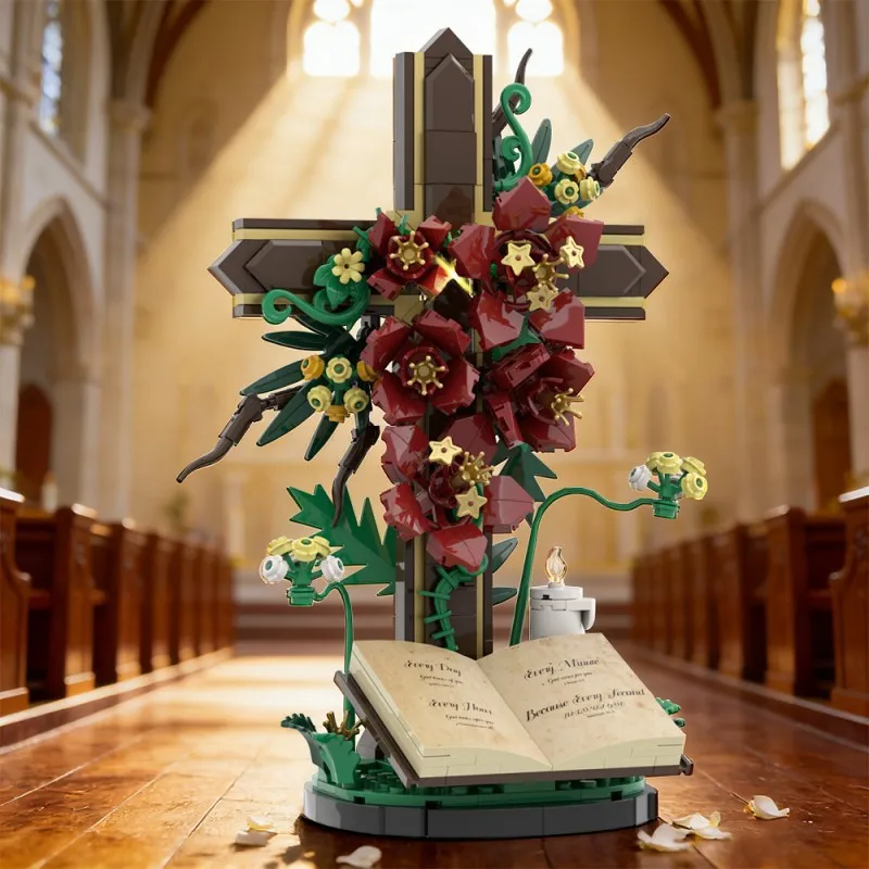 

Набор строительных блоков MOC «Цветок» с подставкой-книгой, 363 детали, модель цветка, украшение для дома, игрушка-конструктор из мелких деталей, подарок