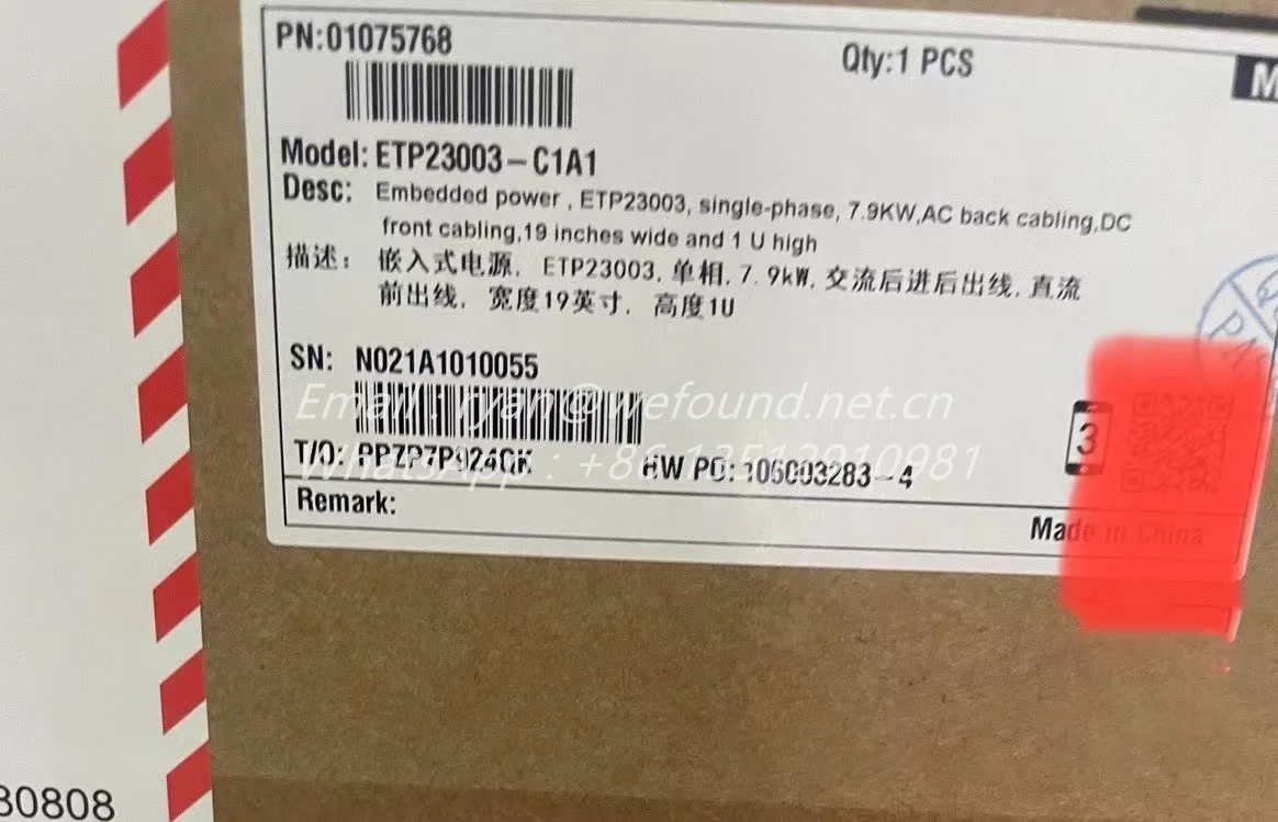 ETP23003-C1A1 AC and DC Embedded Power System 01075768, S4875G1 I23002G1 SMU11B RS485