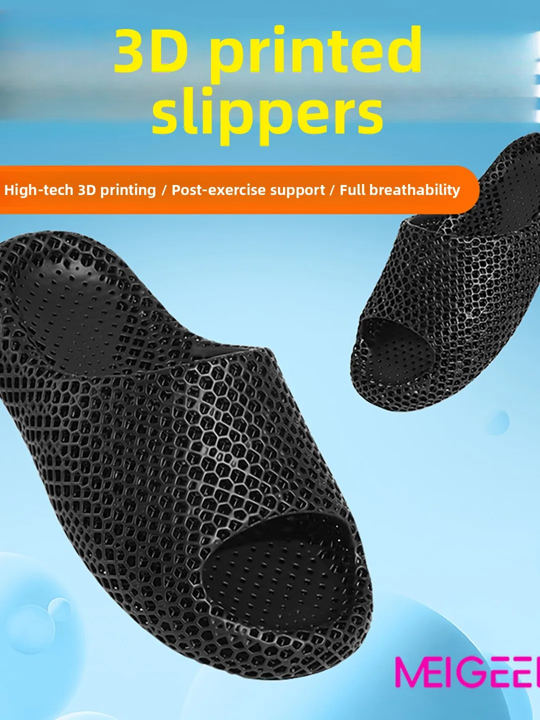 

Meise 3D Printed Slippers ex Summer Outdoor Anti-Slip Breathable Supportive Water-Resistant Home Indoor High-End Couple S...